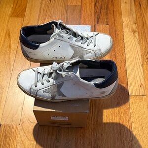 Golden Goose White and Navy Men's Sneakers